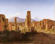 Christen Kobke The Forum, Pompeii, with Vesuvius in the Distance painting